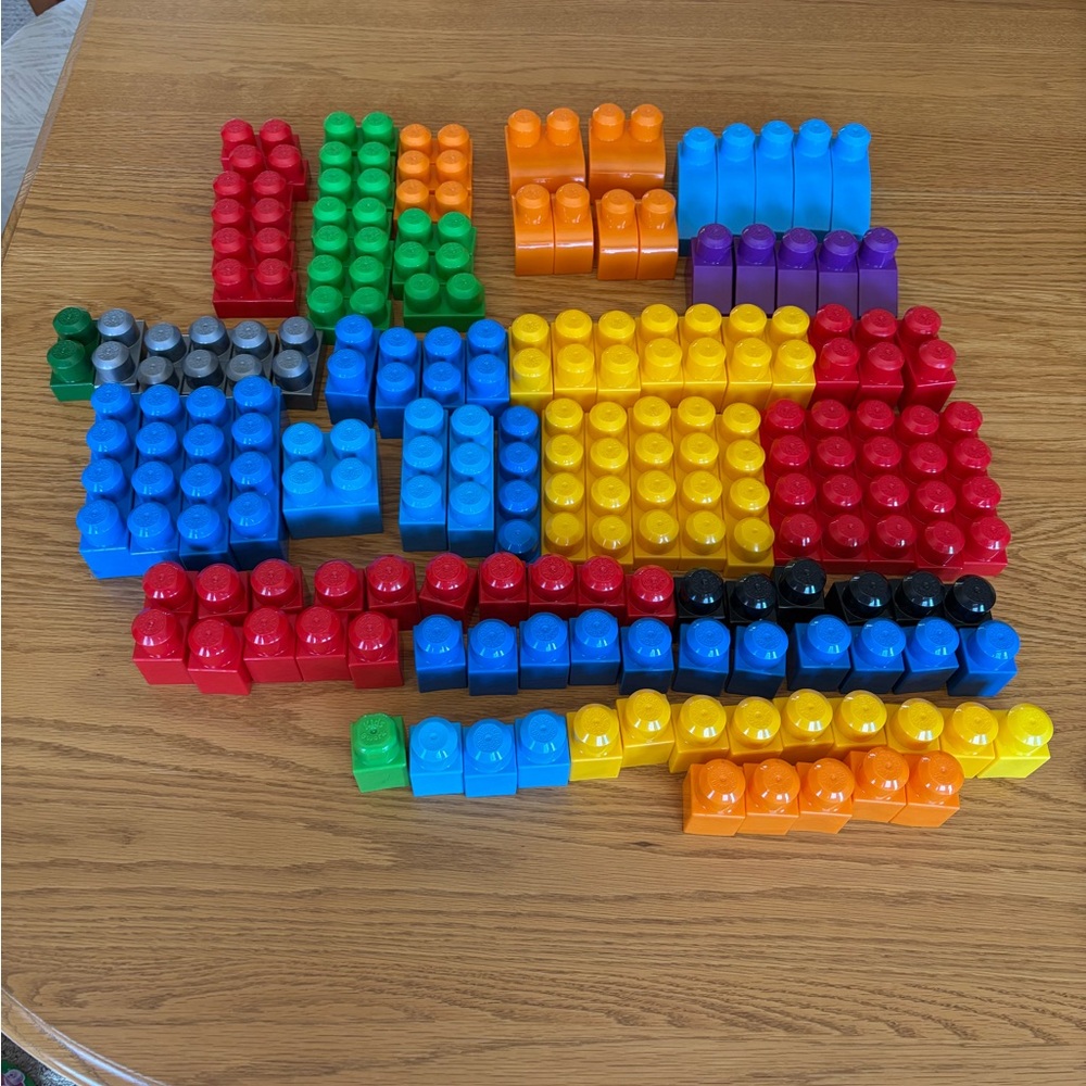 Mega Bloks 125 Classic Colorful Building Blocks Set for Kids - Multi-Color